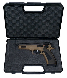 Пистолет KJW CZ SP-01 Shadow TBC, tan, greengas с кейсом (sp-01-tan)